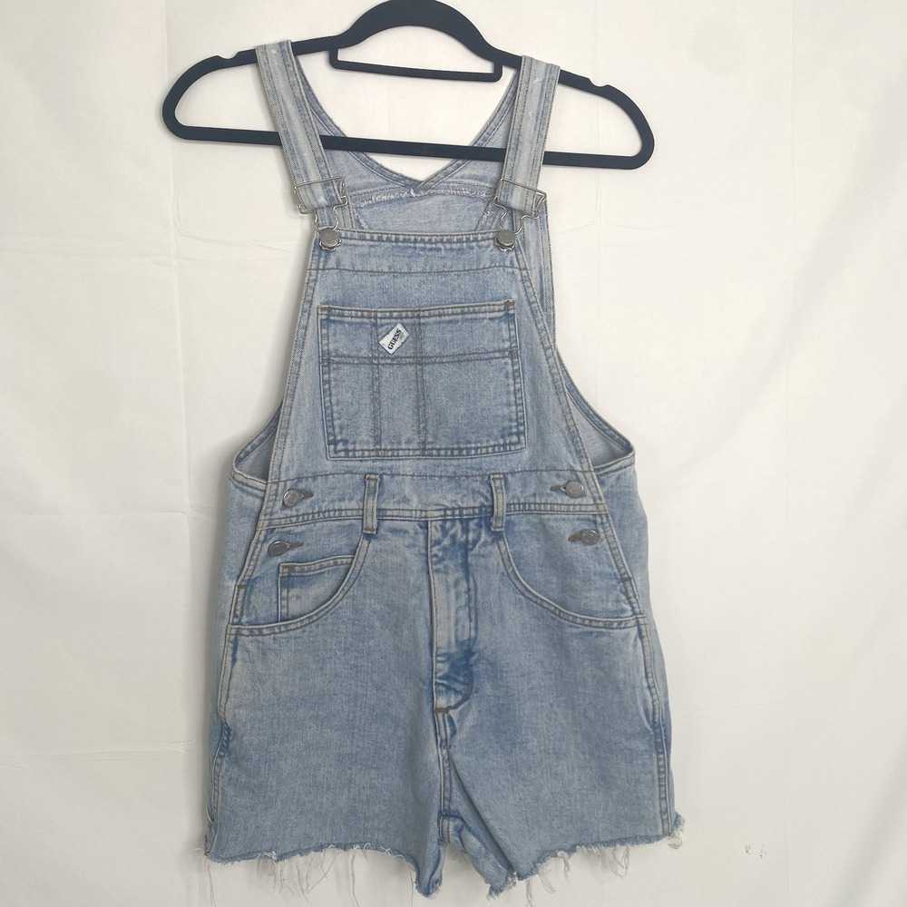 Vintage Guess Georges Marciano Denim Shortalls Light Wash USA Made Style Women S